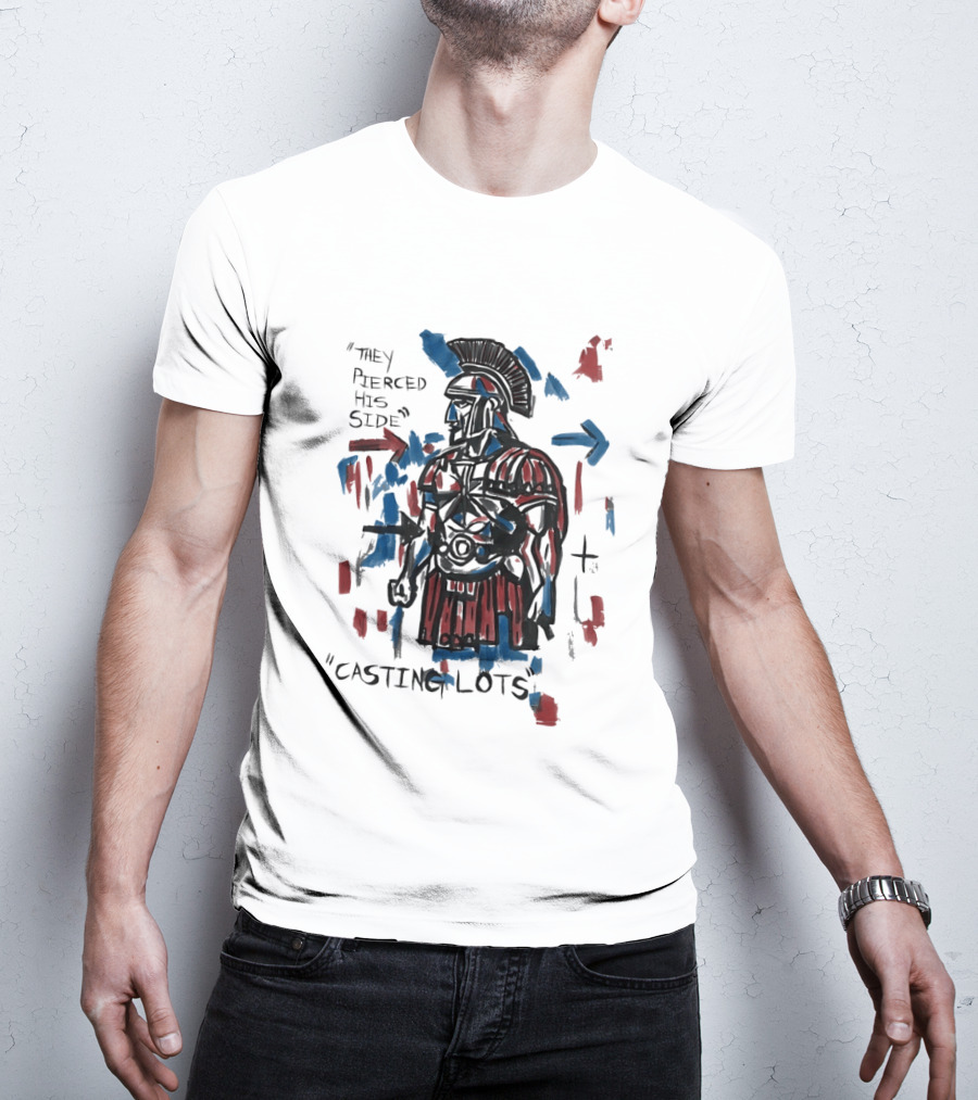 They Pierced His Side Casting Lots Roman Soldier T-Shirt