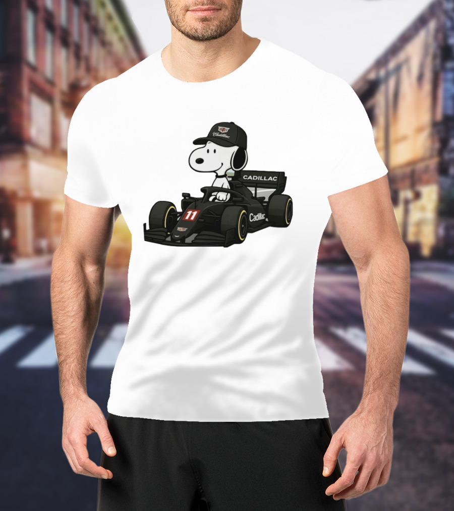 Cadillac Snoopy Formula 1 Racing Car With Number 11 T-Shirt