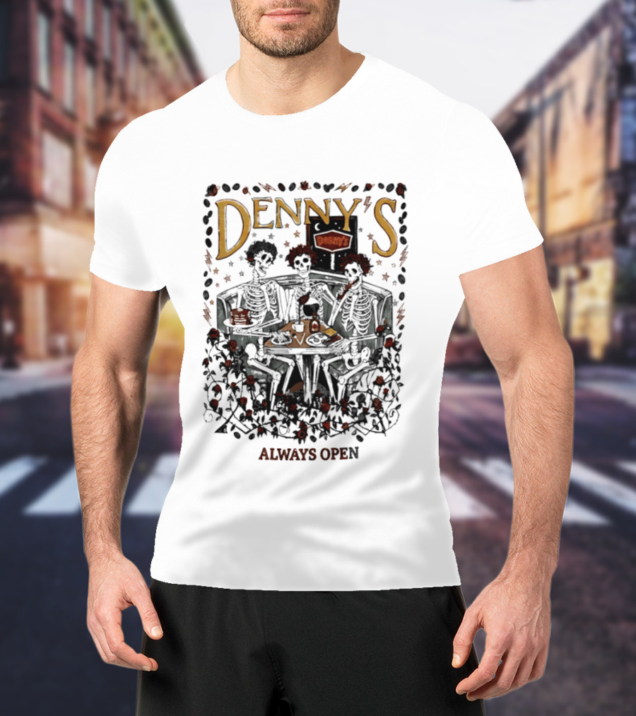 Denny's Grateful Dead Skeletons Always Open T-Shirt
