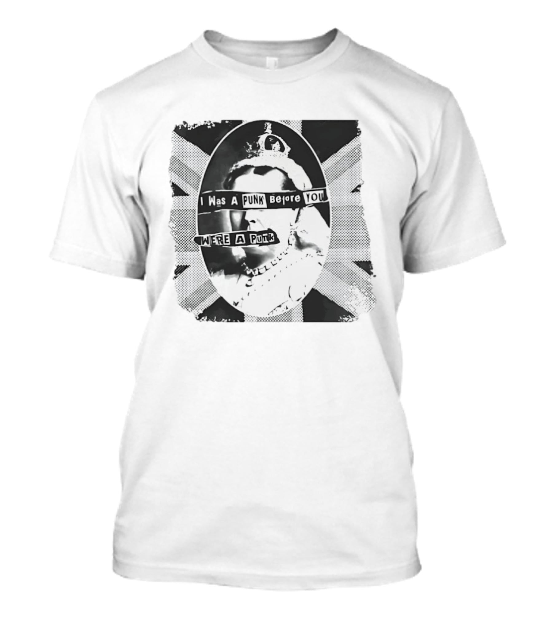I Was A Punk Before You Were A Punk Queen Collage British Flag T-Shirt