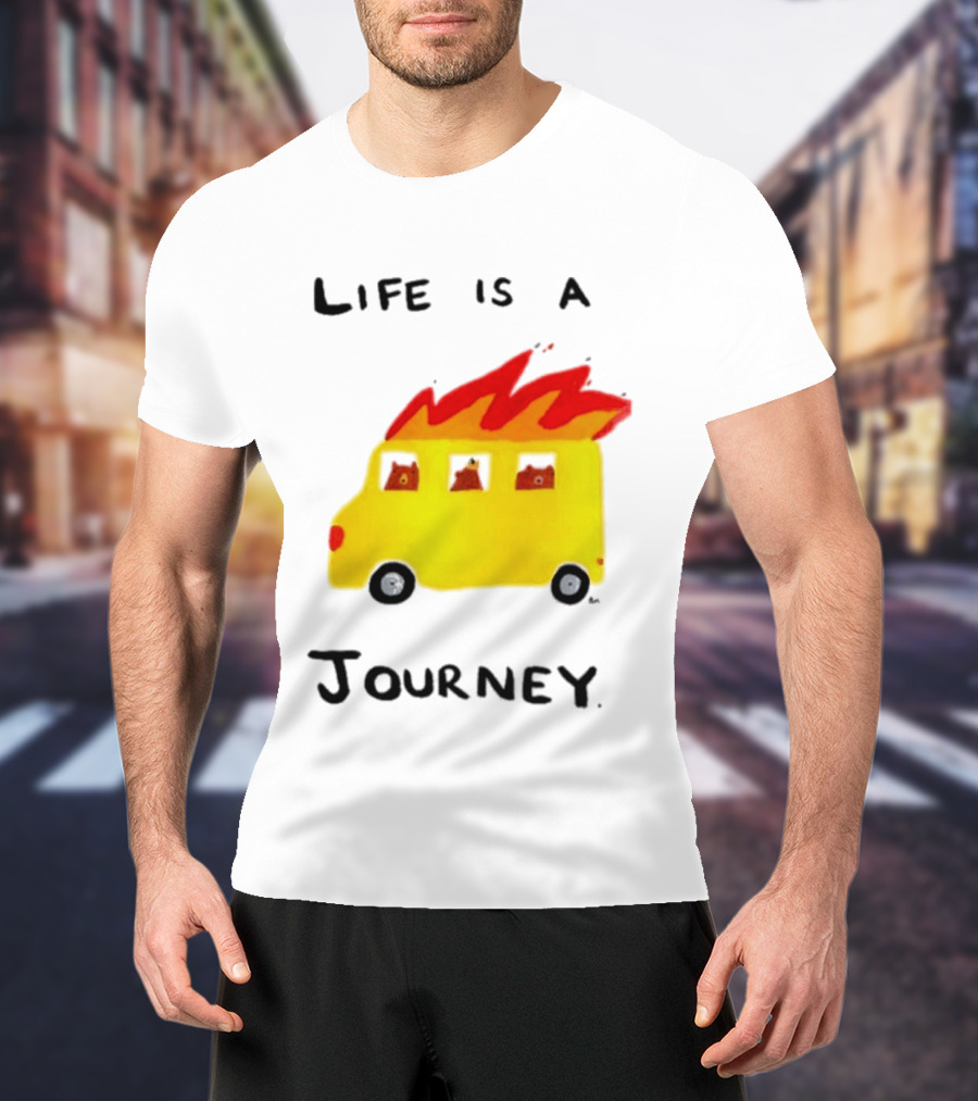 Billy Murphy Life Is A Journey Flaming Bus Adventure T-Shirt