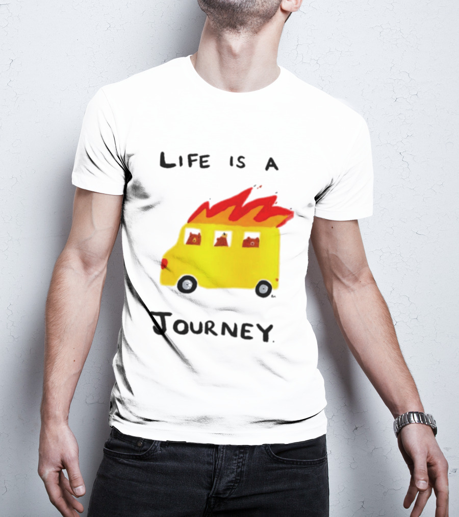 Billy Murphy Life Is A Journey Flaming Bus Adventure T-Shirt