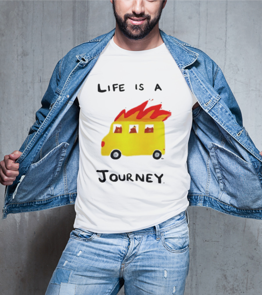 Billy Murphy Life Is A Journey Flaming Bus Adventure T-Shirt
