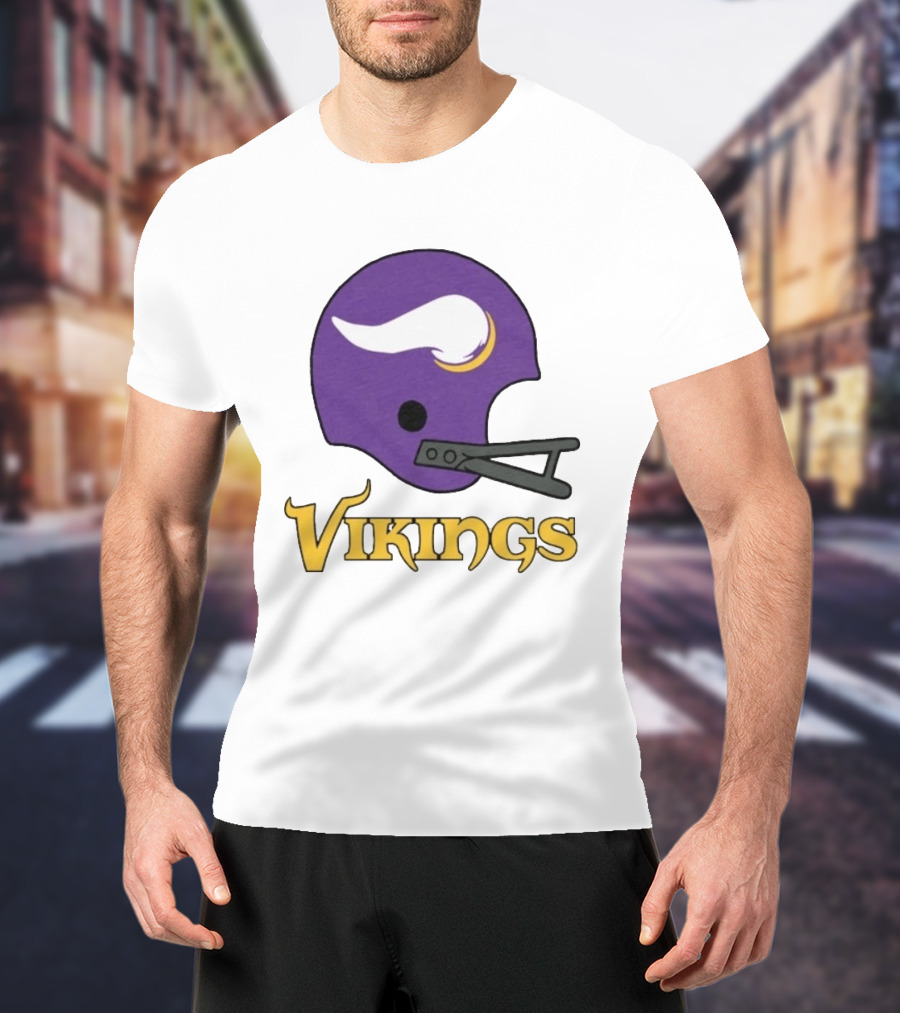 Vikings Minnesota Big Helmet Purple Football Team T-Shirt