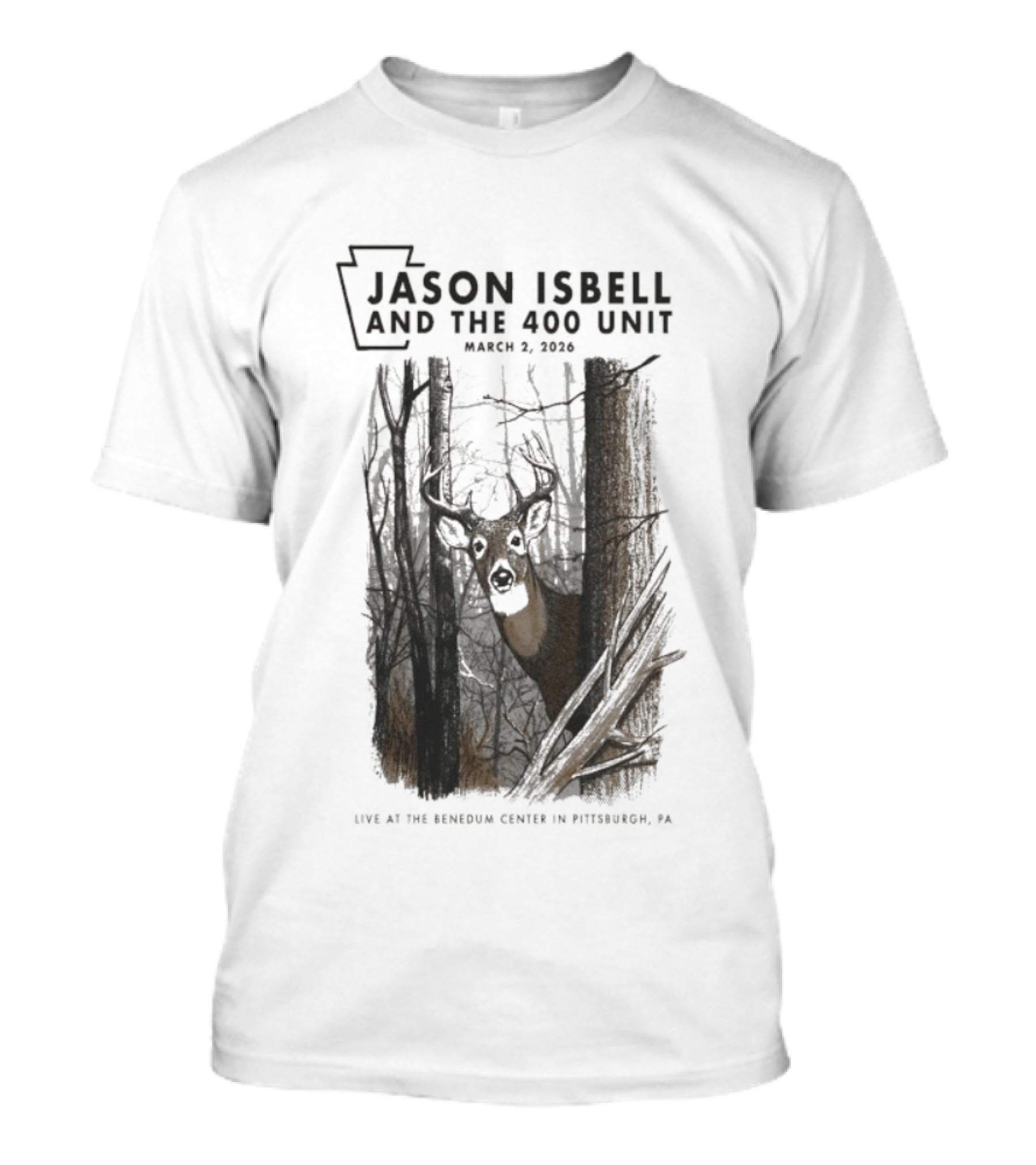 Jason Isbell And The 400 Unit Deer Forest Concert Pittsburgh 2026 T-Shirt