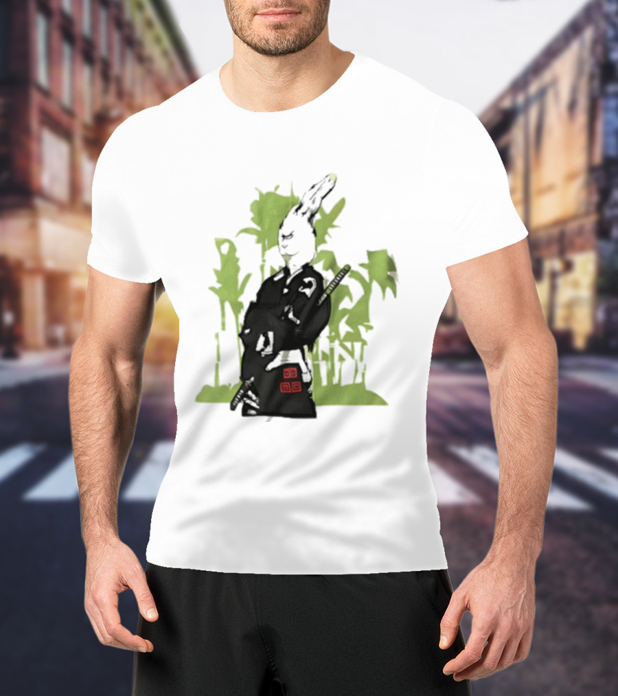 Samurai Rabbit Jeremy Peep Show Bamboo Warrior T-Shirt