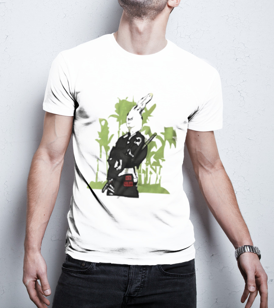 Samurai Rabbit Jeremy Peep Show Bamboo Warrior T-Shirt