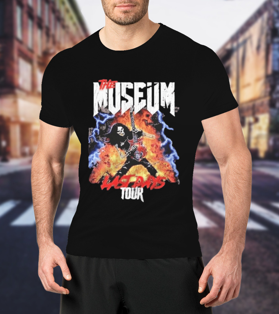 The Museum Last Days Tour Rock Star Electric Guitar Flames T-Shirt