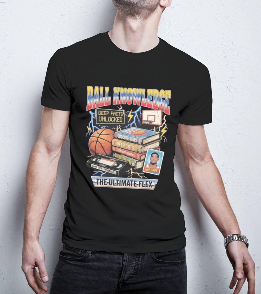 Ball Knowledge Deep Facts Obscure Stats Legendary Moments Encyclopedia Ultimate Flex T-Shirt