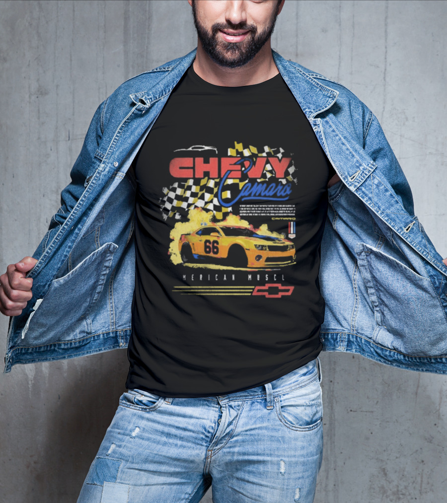 Chevy Camaro 55 American Muscle Race Car Faded Chevrolet T-Shirt