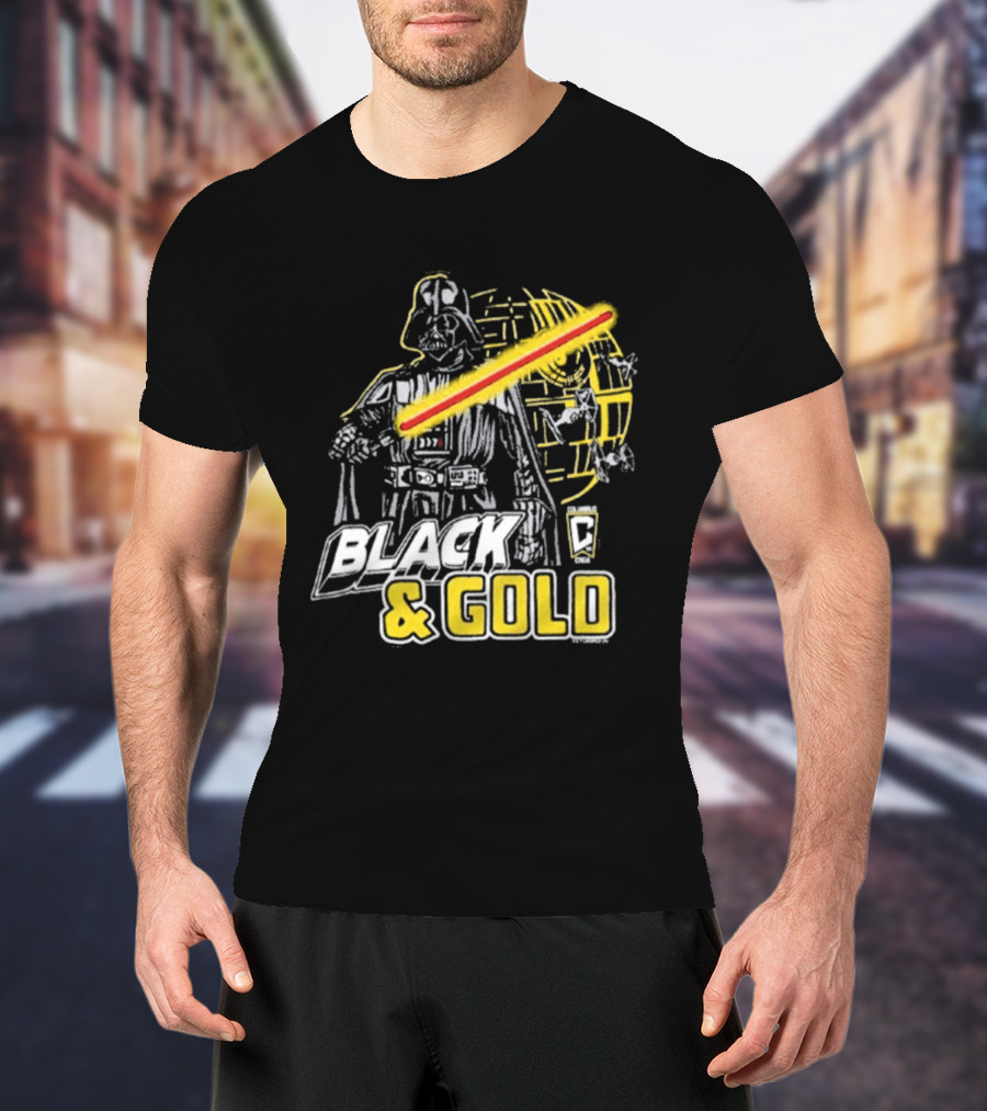 Columbus Crew Star Wars Darth Vader Black Gold T-Shirt