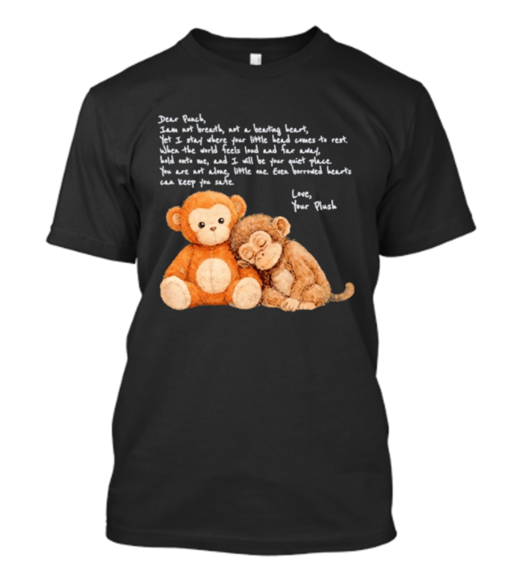 Dear Punch Heartfelt Monkey Companions Poem And Plush Toy T-Shirt