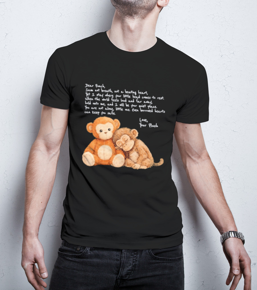 Dear Punch Heartfelt Monkey Companions Poem And Plush Toy T-Shirt