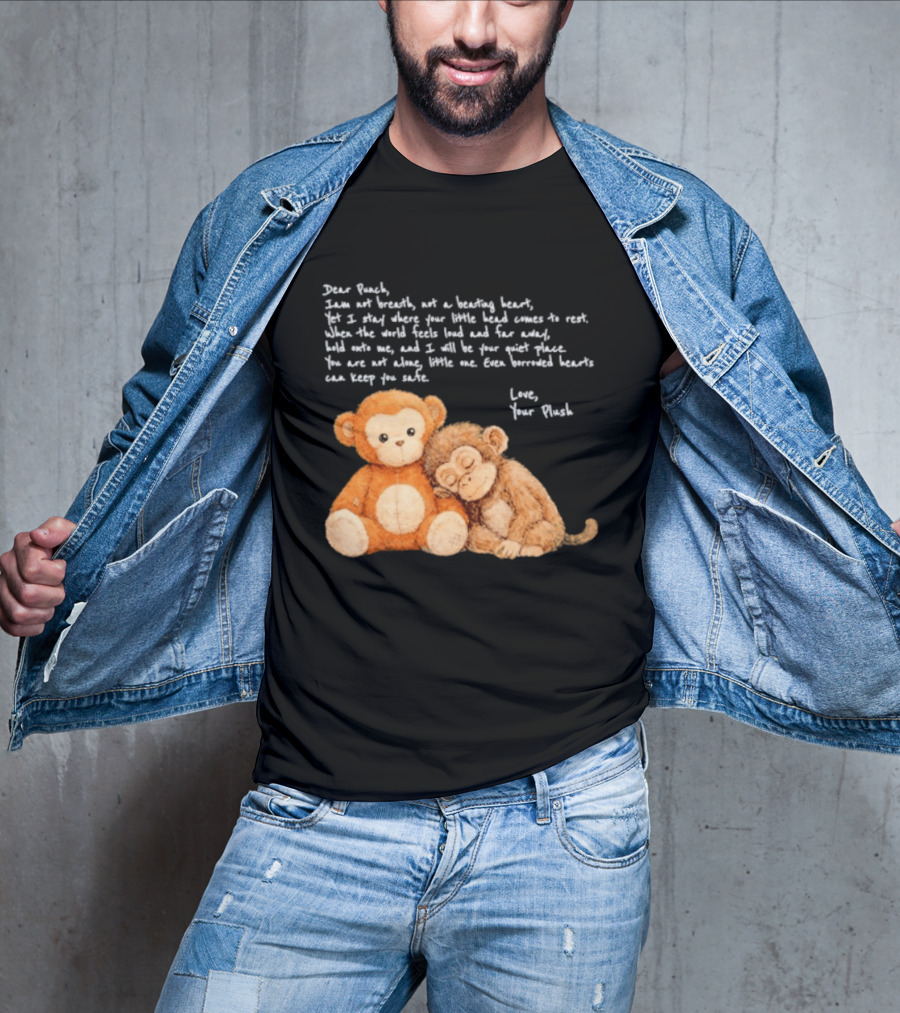 Dear Punch Heartfelt Monkey Companions Poem And Plush Toy T-Shirt