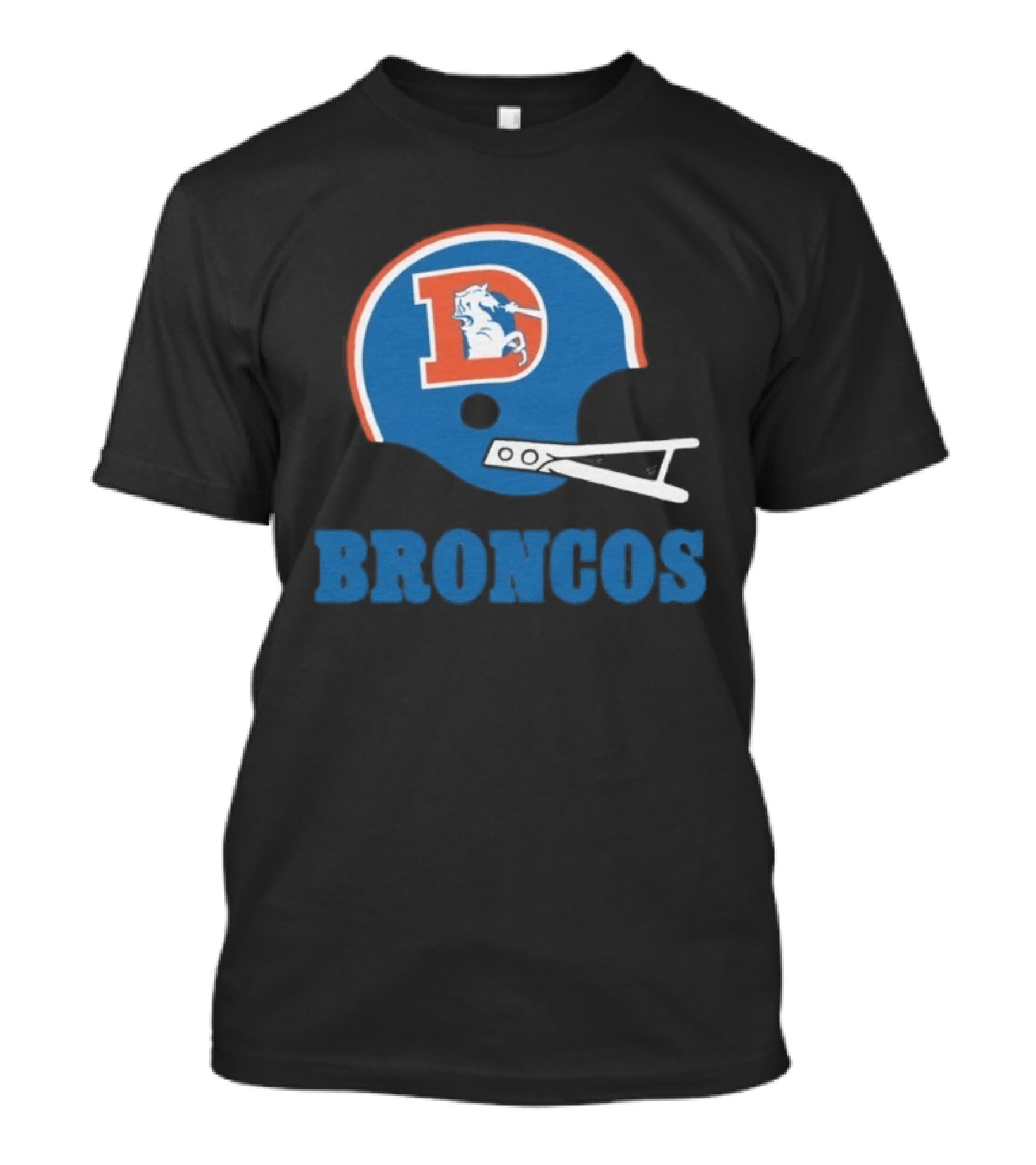 Denver Broncos Retro Football Helmet Graphic Broncos T-Shirt