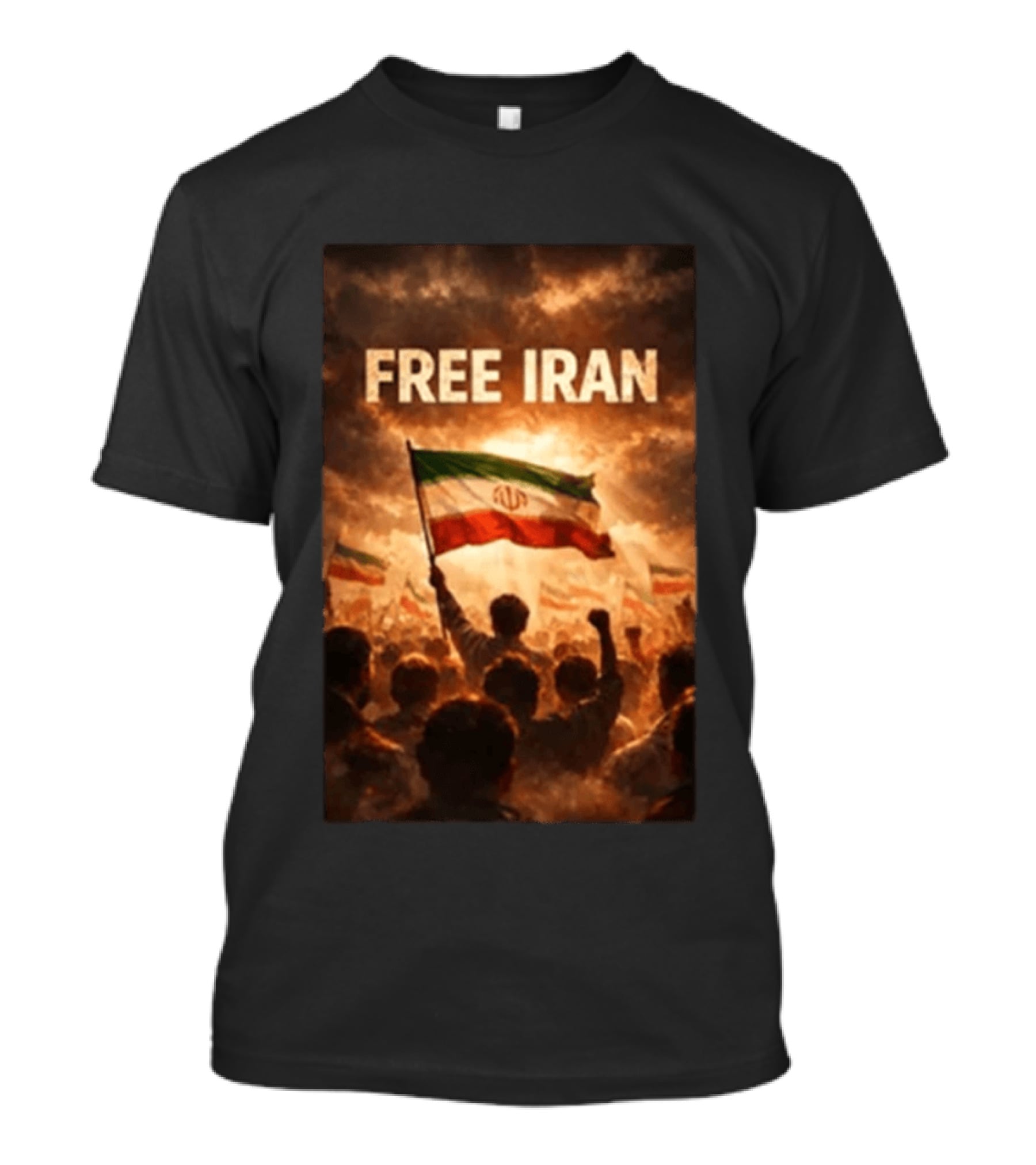Free Iran Flag Protest With Crowd T-Shirt