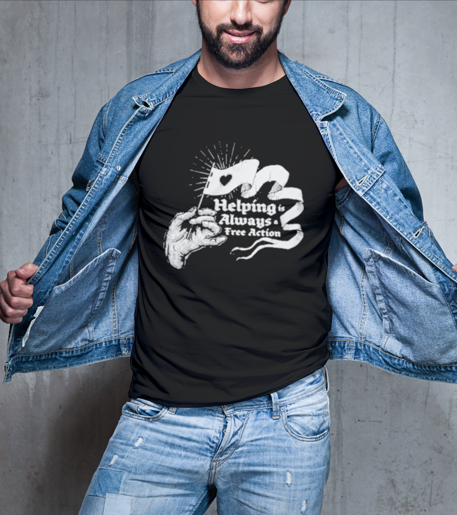 Mcelroy Helping Always Free Action Heart Banner Radiant T-Shirt