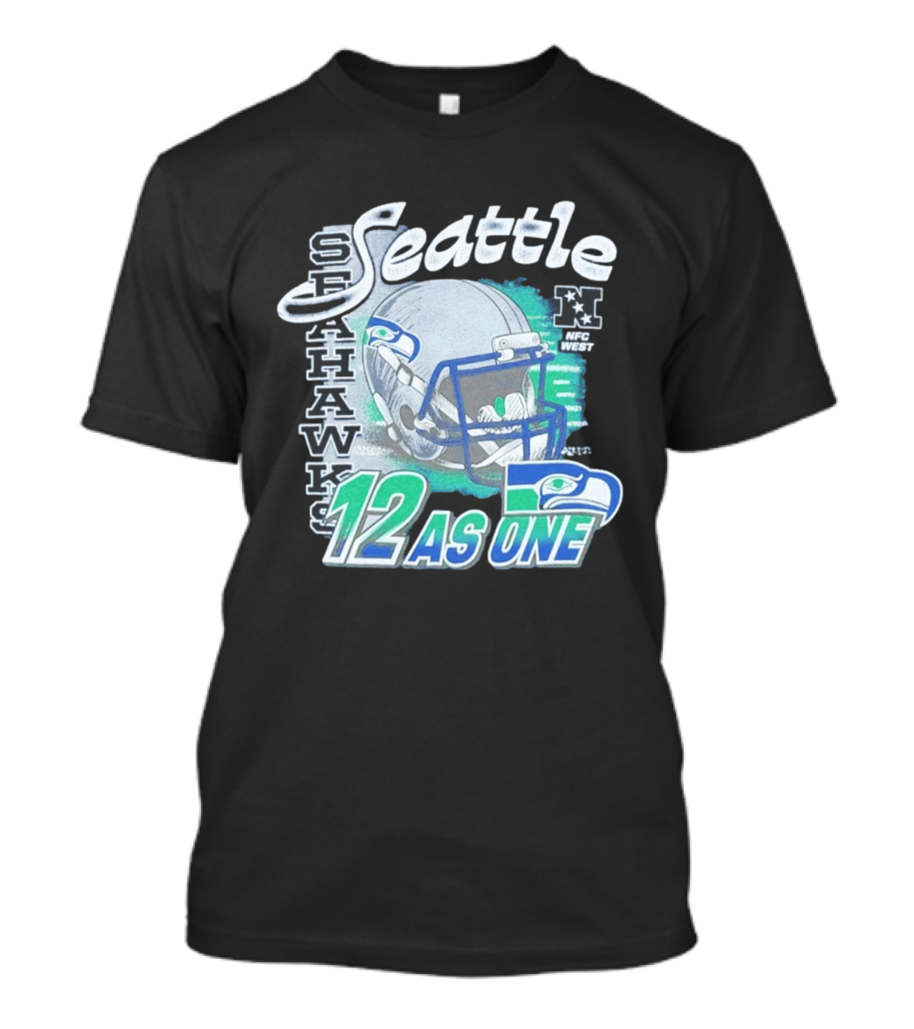 Seattle Seahawks Helmet 12 As One NFC West T-Shirt