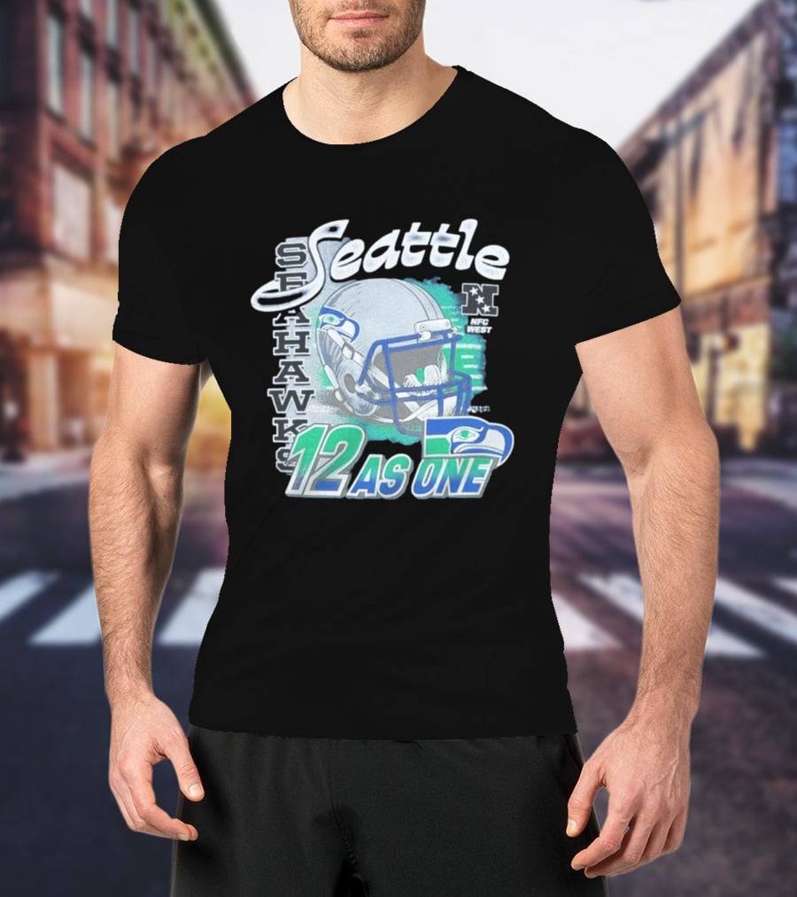 Seattle Seahawks Helmet 12 As One NFC West T-Shirt