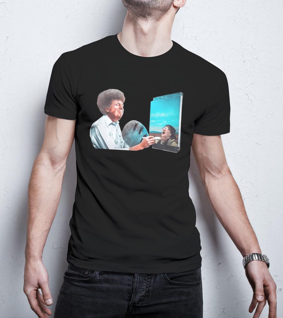 Donald Trump Bob Ross Painting Parody Humor Political T-Shirt