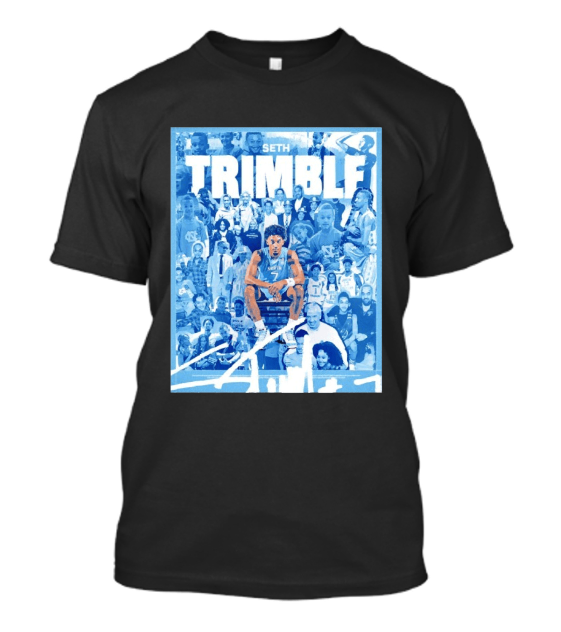 Seth Trimble North Carolina Tar Heels Basketball Collage T-Shirt