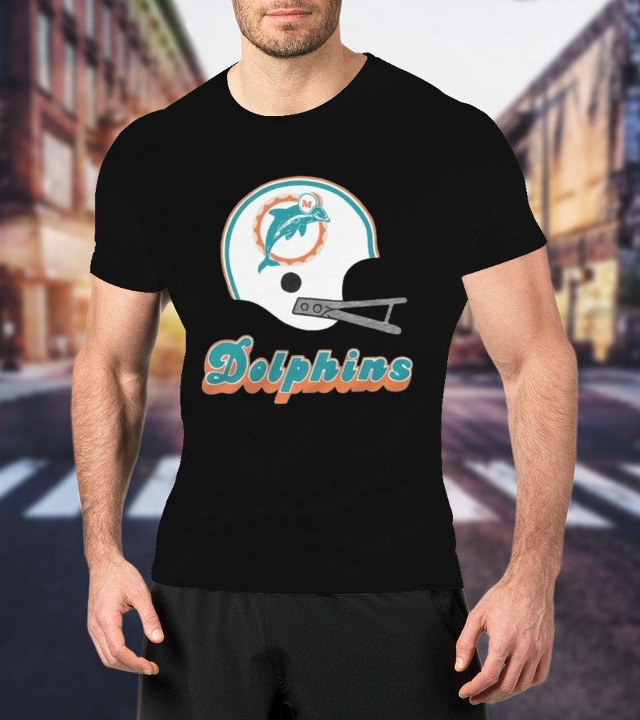 Miami Dolphins Vintage Helmet Dolphins T-Shirt