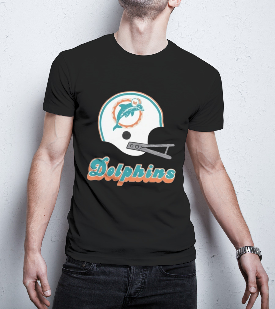Miami Dolphins Vintage Helmet Dolphins T-Shirt