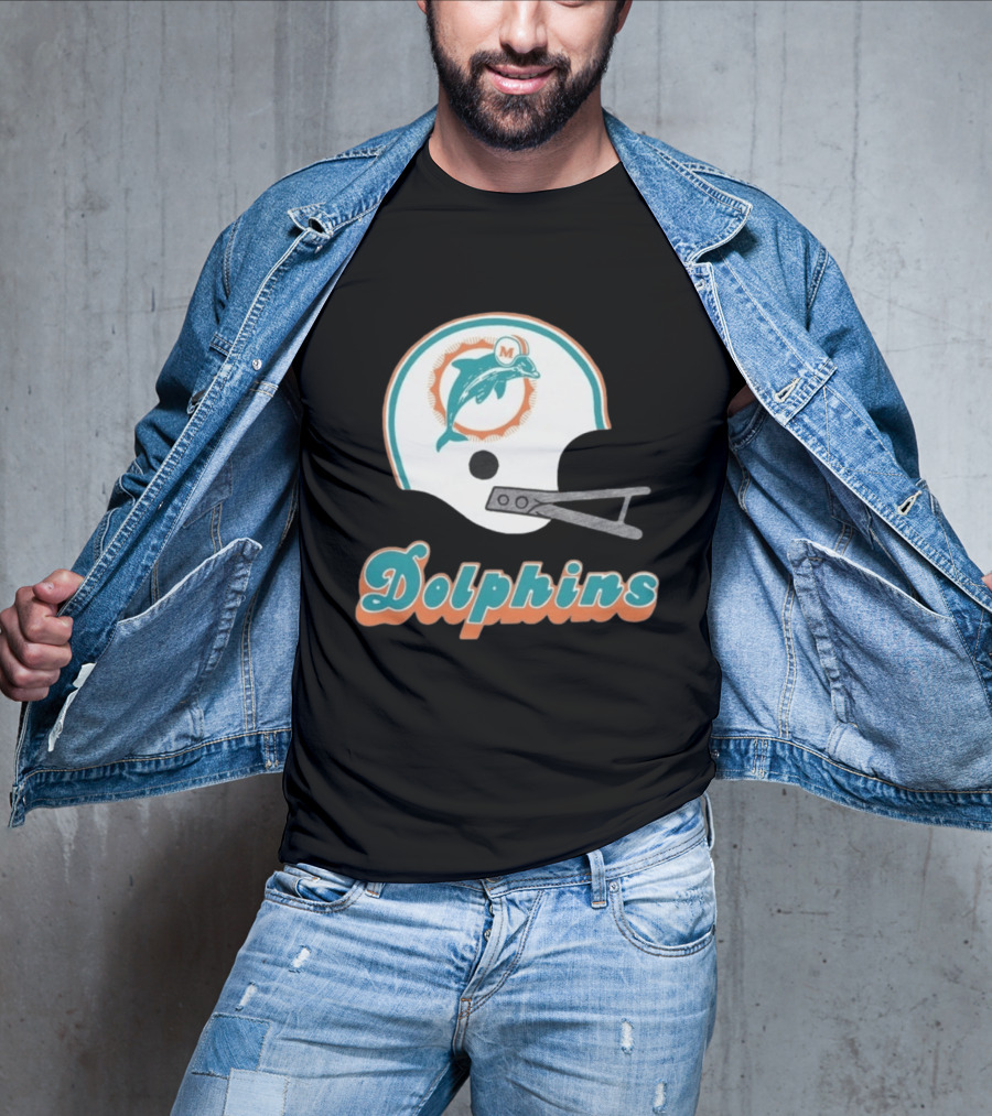 Miami Dolphins Vintage Helmet Dolphins T-Shirt