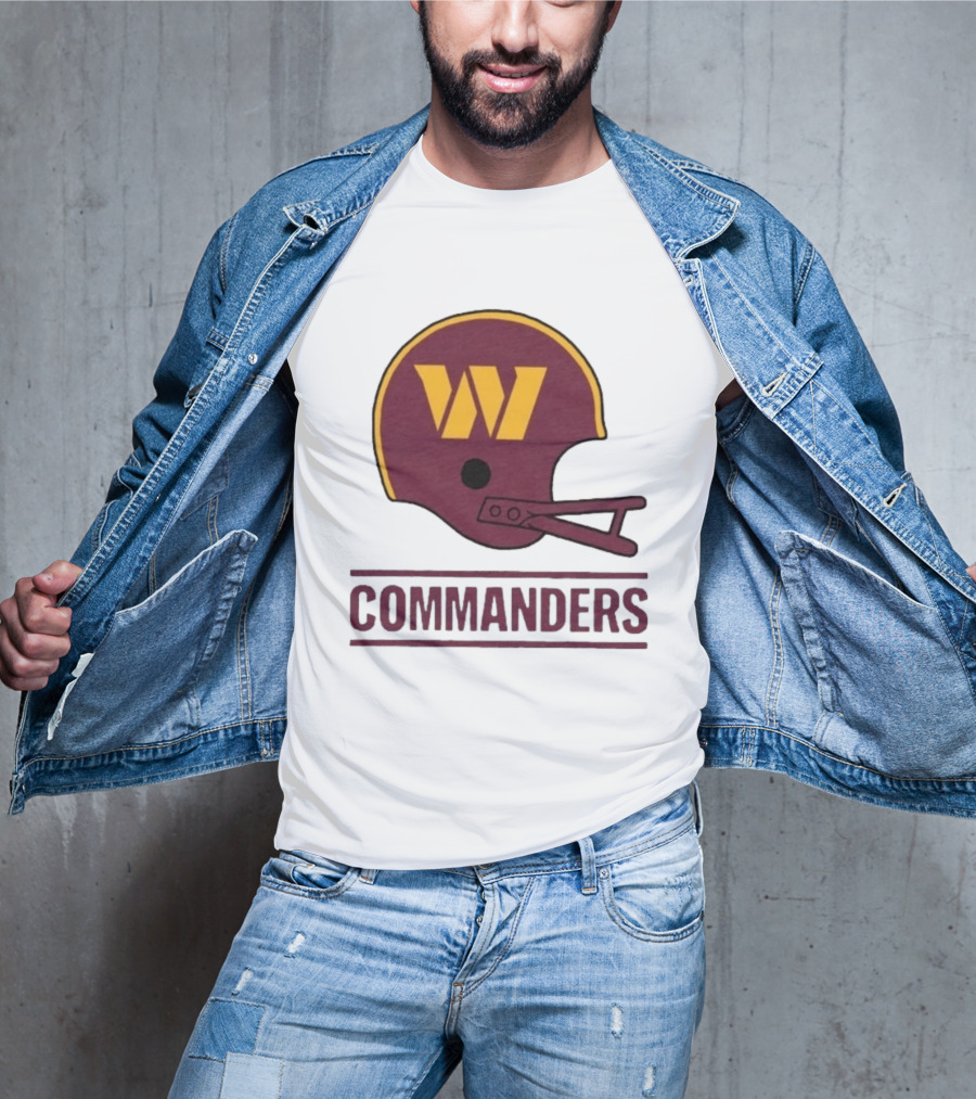 Washington Commanders Big W Helmet Football Team Fan Gear T-Shirt
