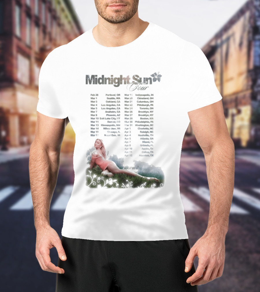 Midnight Sun Tour 2026 Zara Larsson Concert Locations T-Shirt