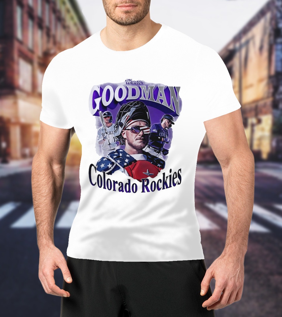 Hunter Goodman Colorado Rockies Catcher And Player Patriots 2026 T-Shirt