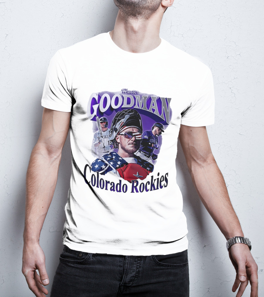 Hunter Goodman Colorado Rockies Catcher And Player Patriots 2026 T-Shirt