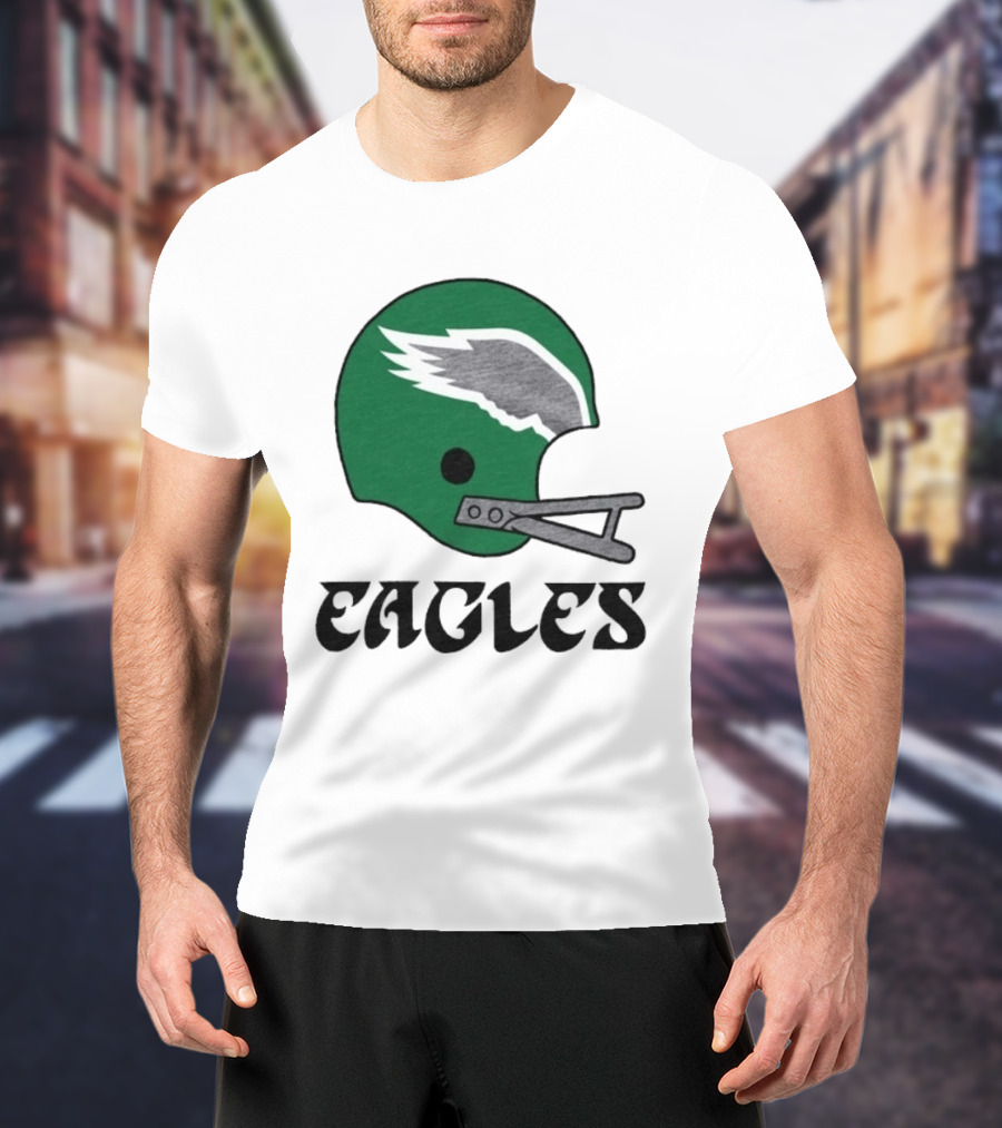 Philadelphia Eagles Helmet Green Wing T-Shirt