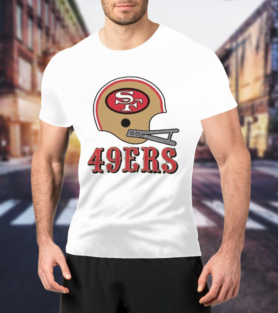 San Francisco 49ers SF Football Helmet 49ers T-Shirt
