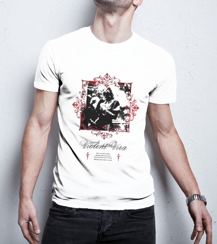 Violent Vira Ghostly Embrace In Ornate Frame T-Shirt