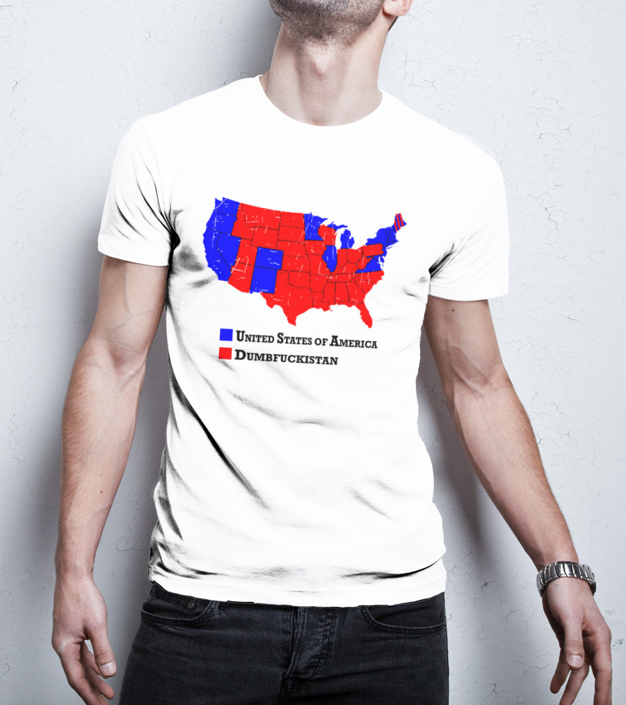 United States Of America Dumbfuckistan Map Red Blue States T-Shirt