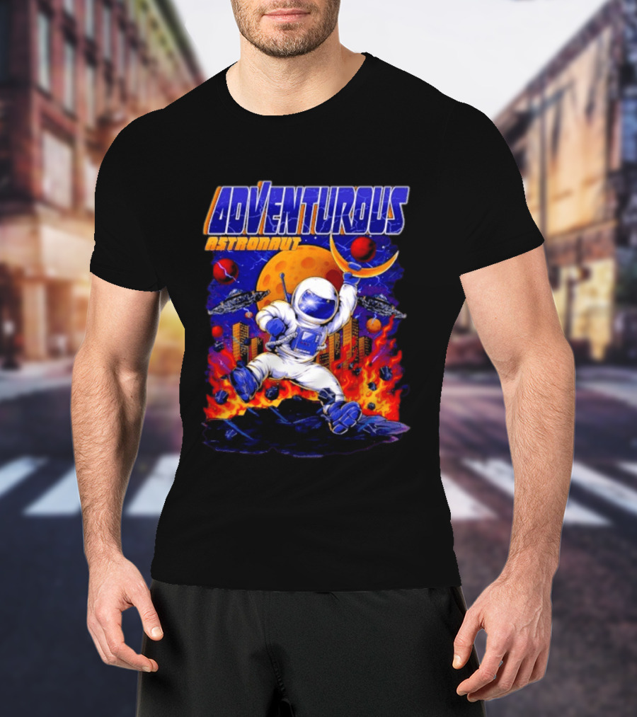 Adventurous Astronaut Moon Adventure Galaxy Exploration Space Suit T-Shirt