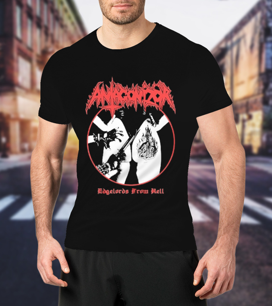 Antagonizör Edgelords From Hell Metal Band Aesthetic T-Shirt