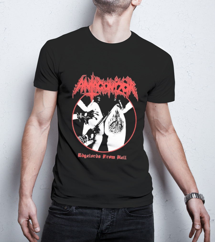 Antagonizör Edgelords From Hell Metal Band Aesthetic T-Shirt