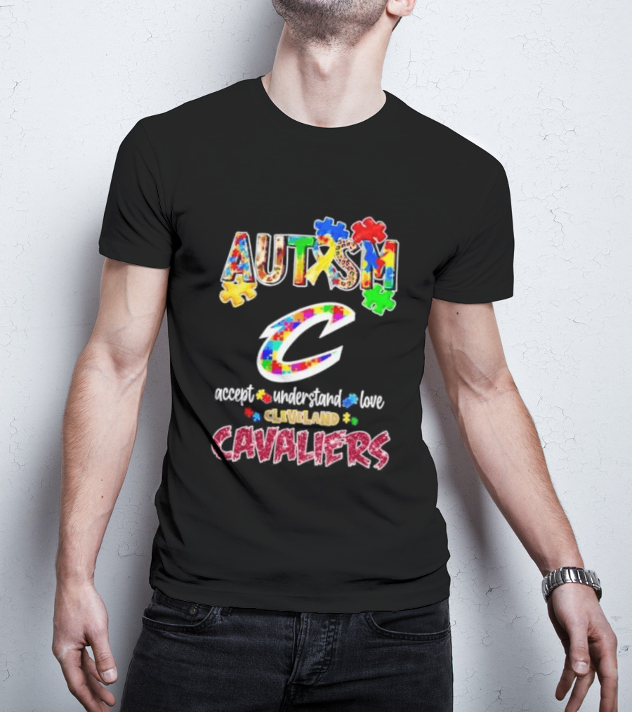 Autism Accept Understand Love Cleveland Cavaliers Puzzles T-Shirt