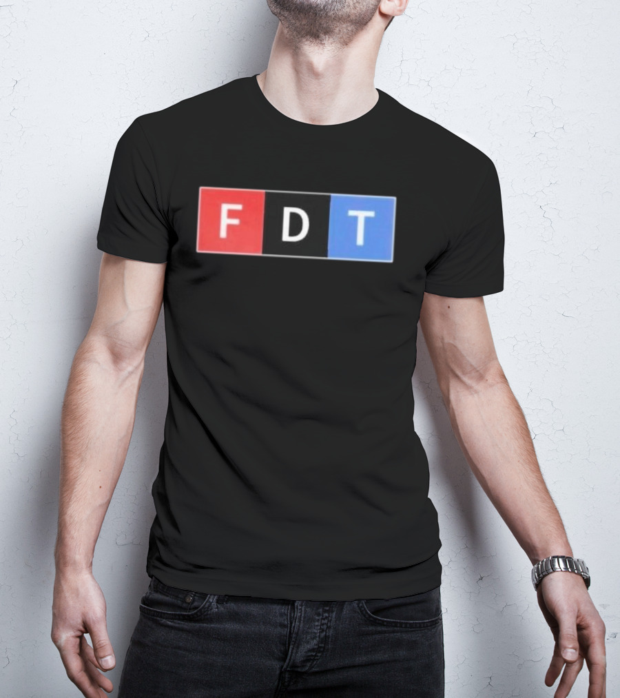 FDT Anti Trump Red Black Blue Block Letters T-Shirt