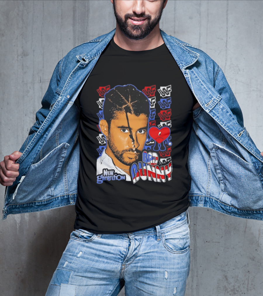 Bad Bunny New Generation WWF Heart T-Shirt
