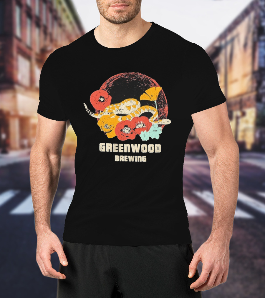 Greenwood Brewing Desert Snake With Colorful Flowers T-Shirt
