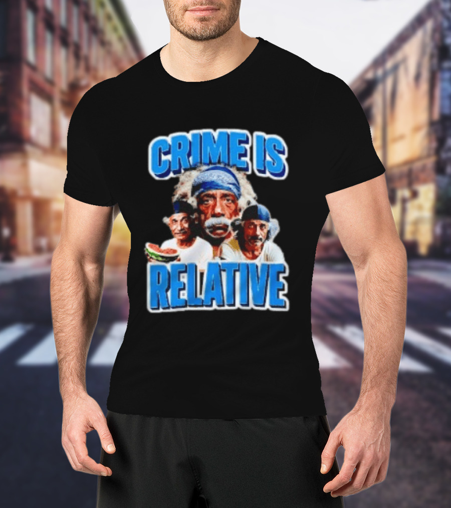 Crime Is Relative Albert Einstein Bandana Blue Font T-Shirt