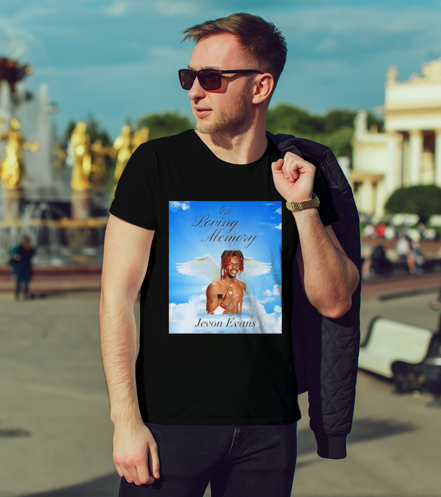 In Loving Memory Jevon Evans Angel Wings Clouds T-Shirt