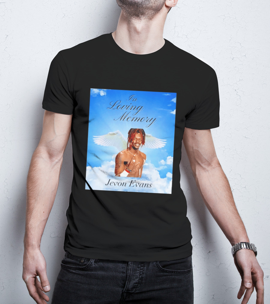 In Loving Memory Jevon Evans Angel Wings Clouds T-Shirt