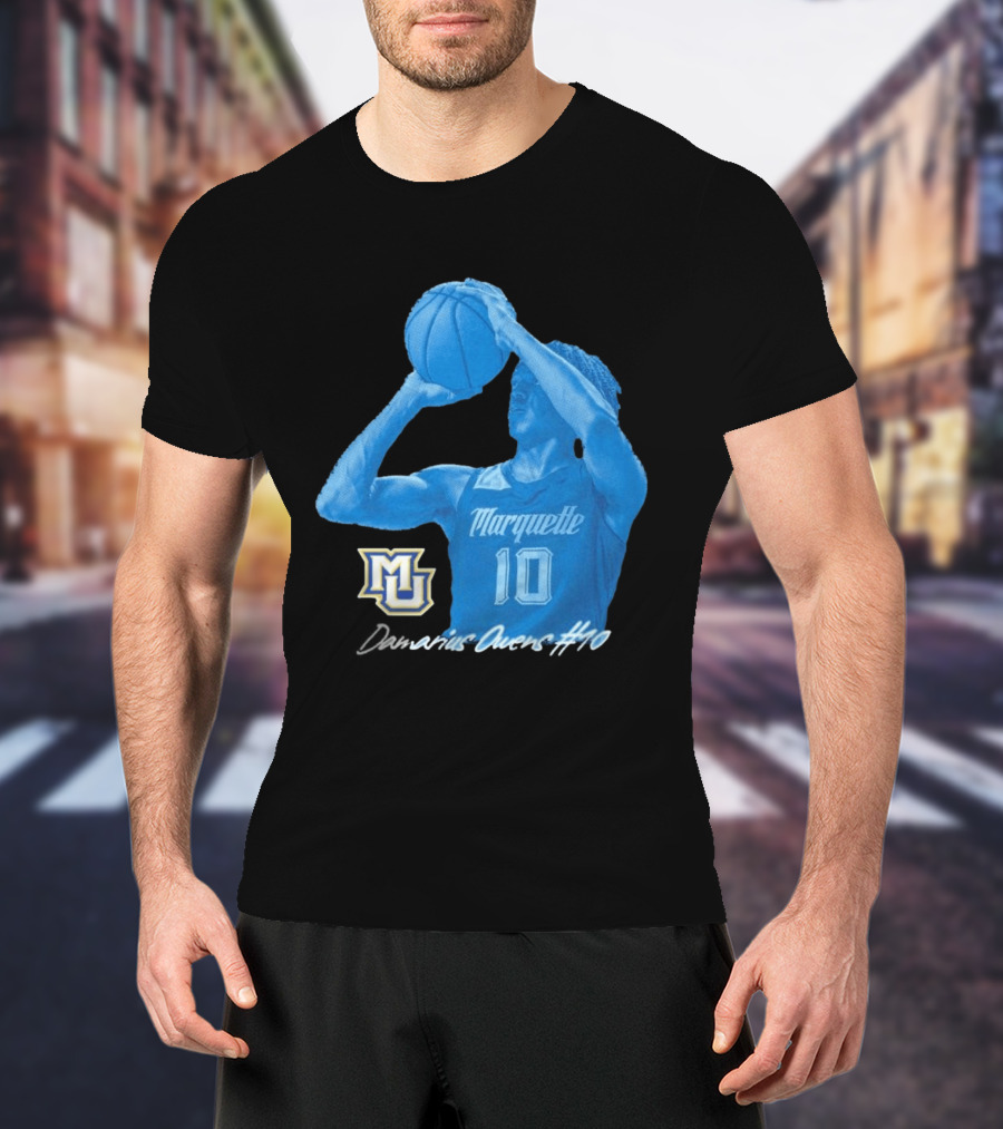 Marquette Golden Eagles MU Damarius Owens #10 Basketball T-Shirt