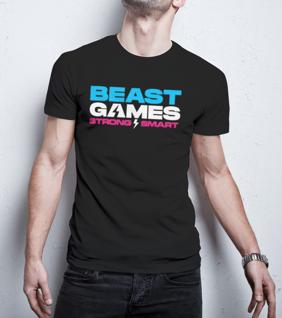 Beast Games Strong Smart MrBeast Lightning Bolt T-Shirt