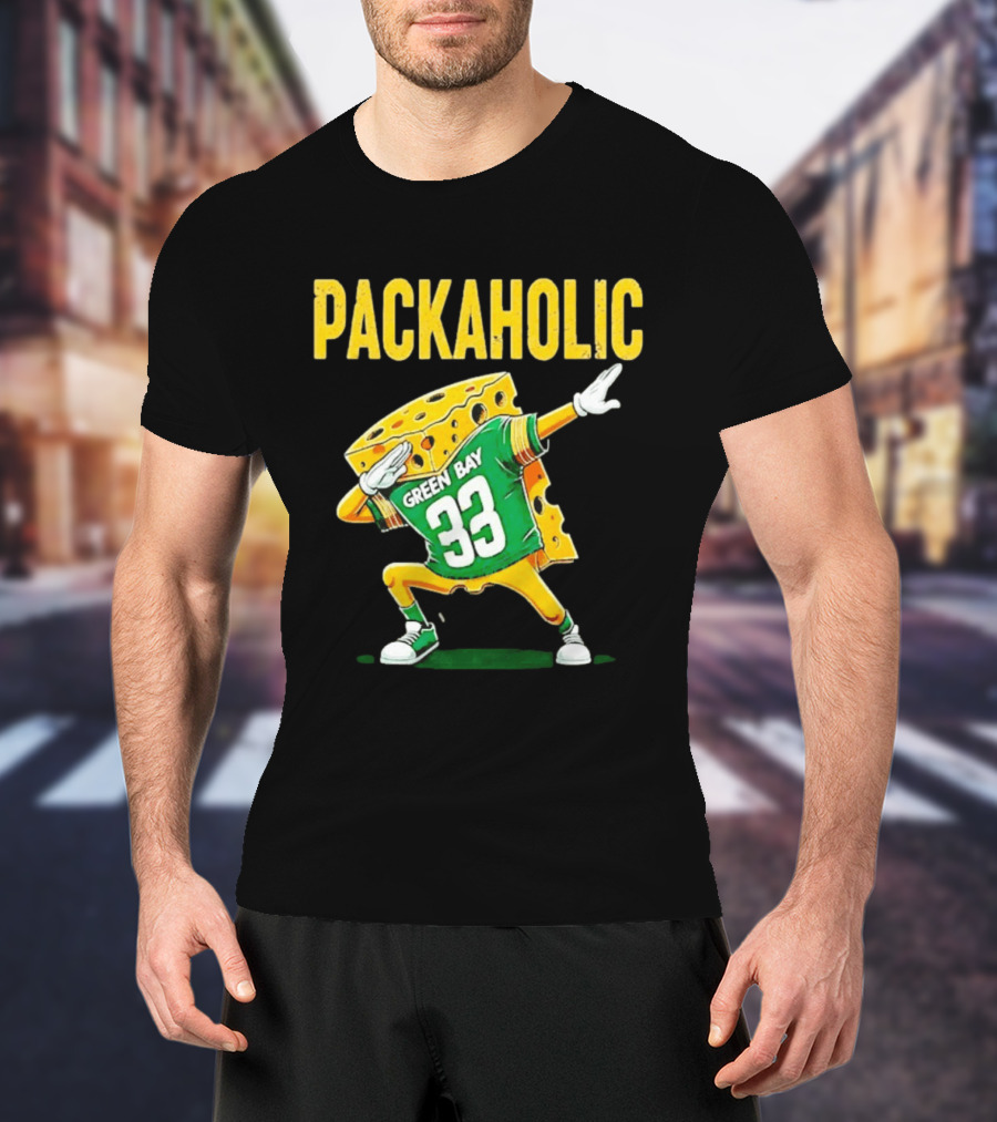 Packaholic Green Bay 33 Cheesehead Dab T-Shirt
