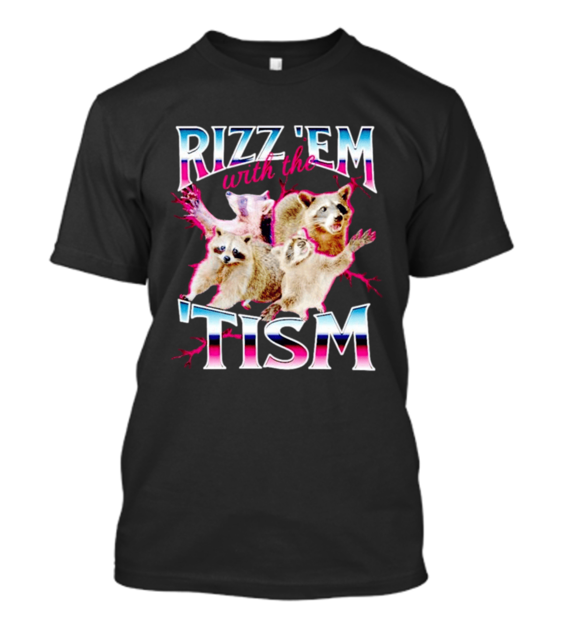 Rizz 'Em With The Tism Raccoon Humor T-Shirt